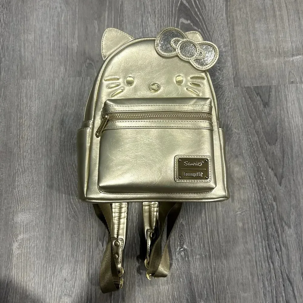 Sanrio Hello Kitty Loungefly 50th Anniversary Gold Mini Backpack